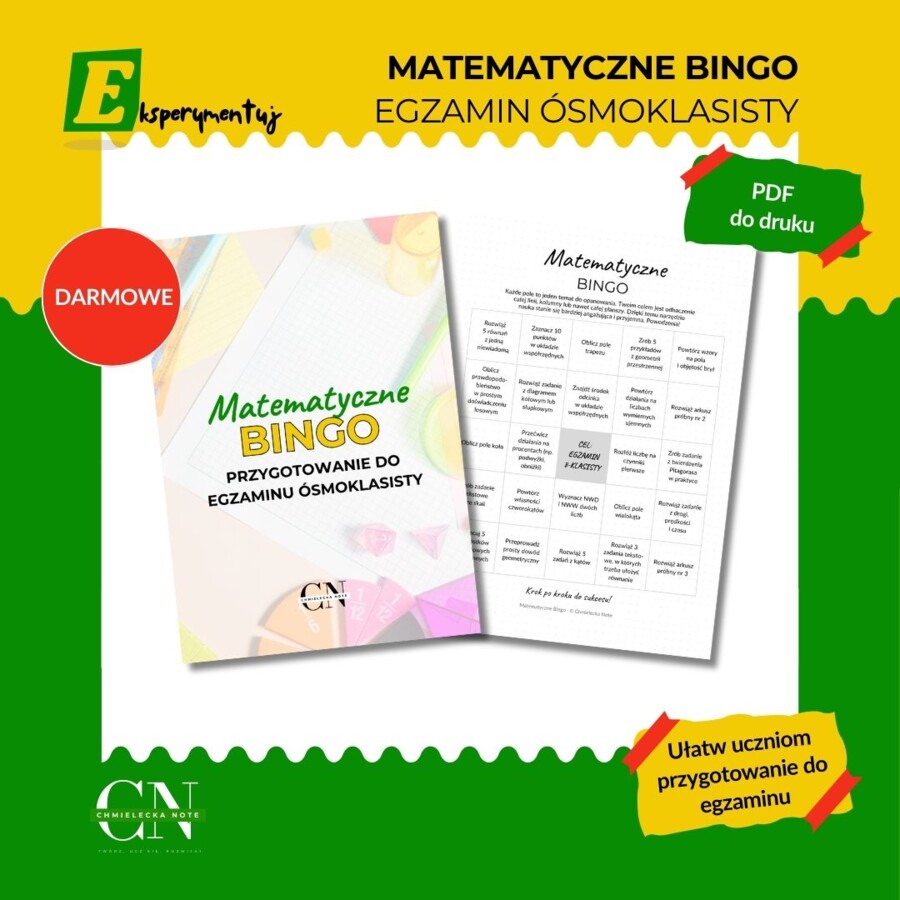 Matematyczne Bingo E8 Egzamin ósmoklasisty
