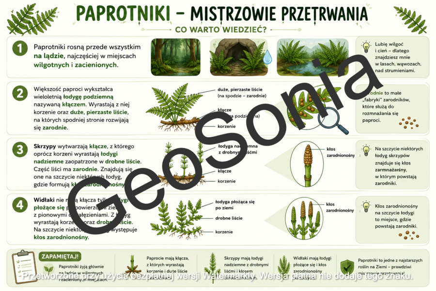 Paprotniki biologia klasa 5 sketchnotka