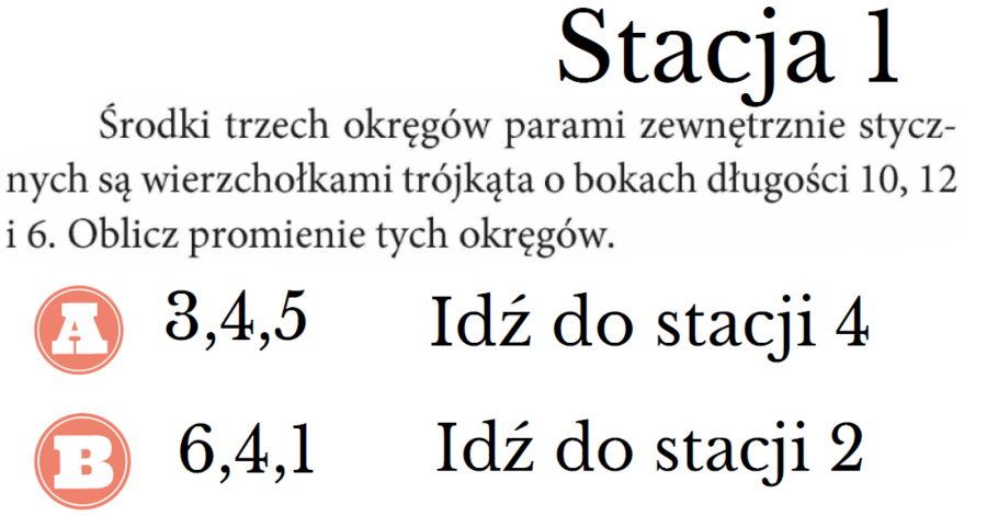 Stacje zadaniowe - planimetria