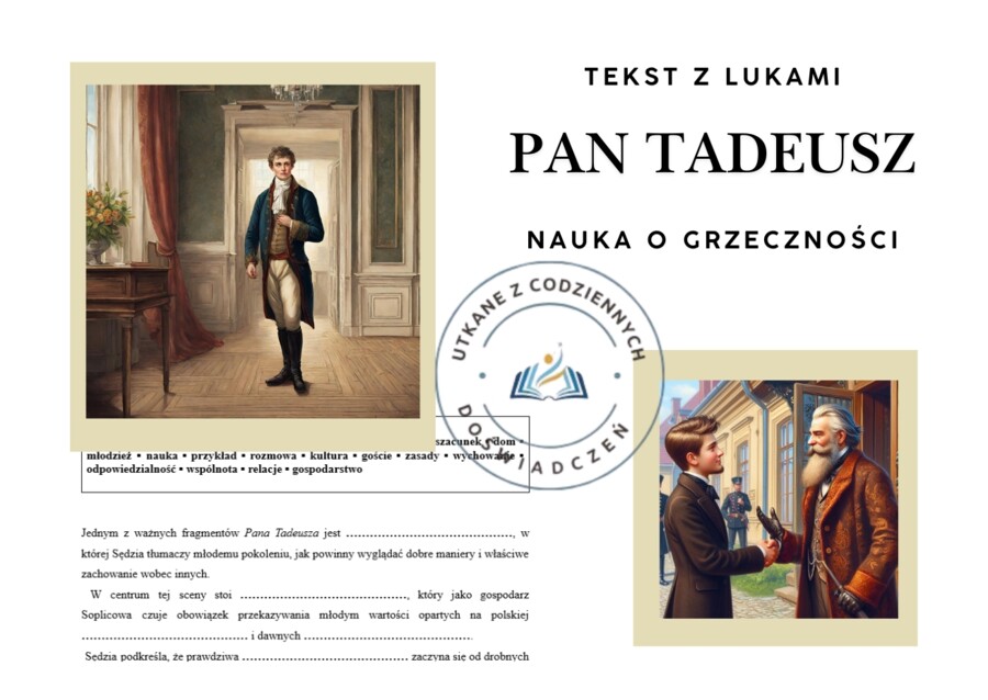 TEKST Z LUKAMI — „Pan Tadeusz”: Nauka o grzeczności
