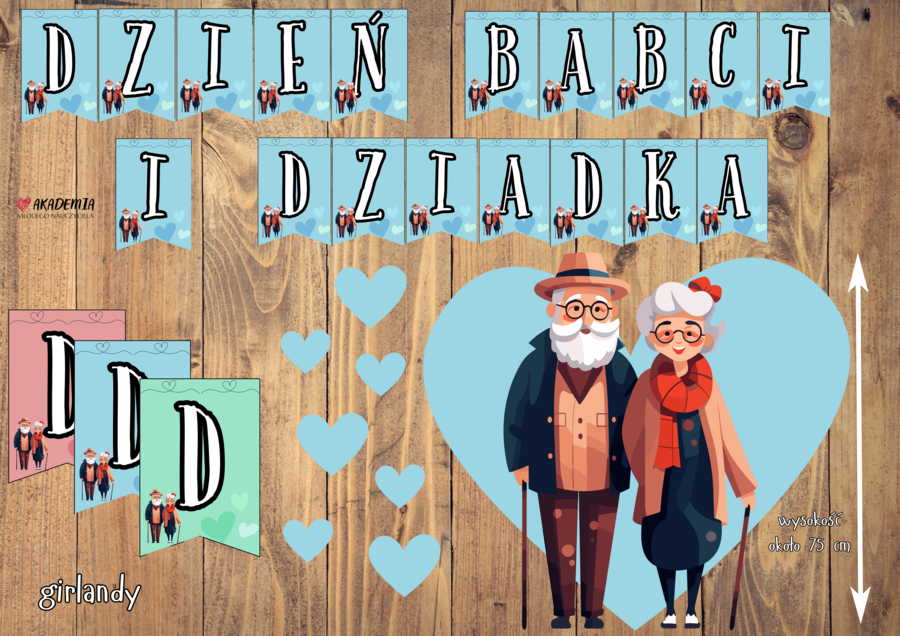 DZIEŃ BABCI I DZIADKA - ZESTAW DEKORACJI