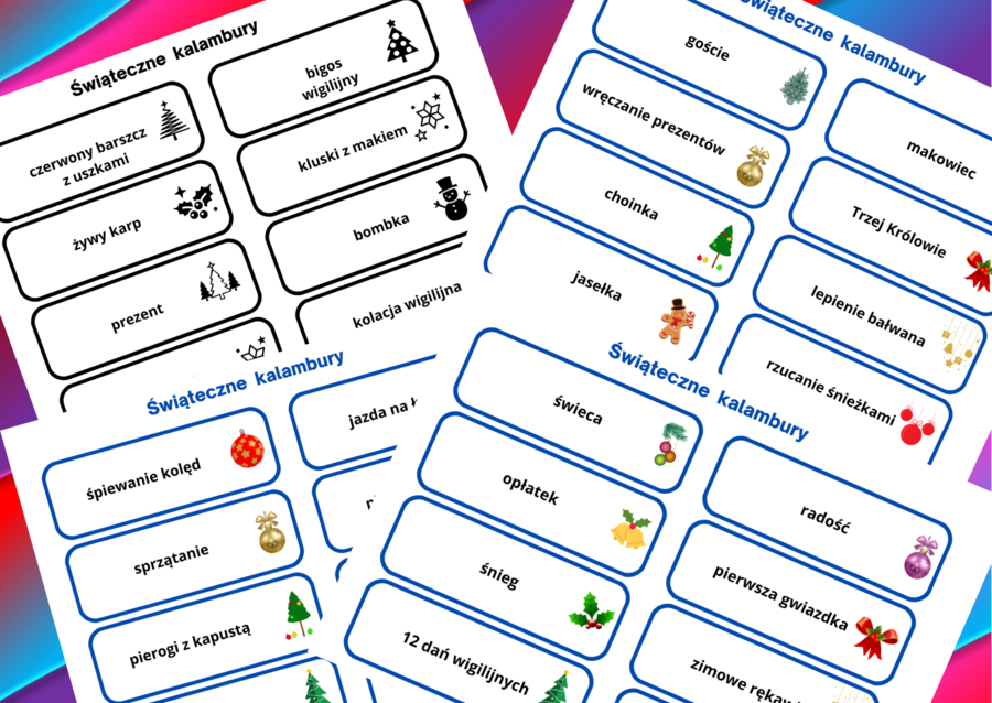 BOŻE NARODZENIE - kalambury – gra