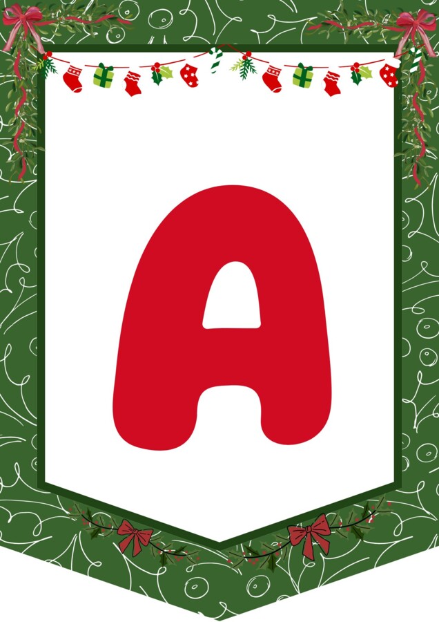 GIRLANDA świąteczna – cały alfabet, cyfry, znaki specjalne