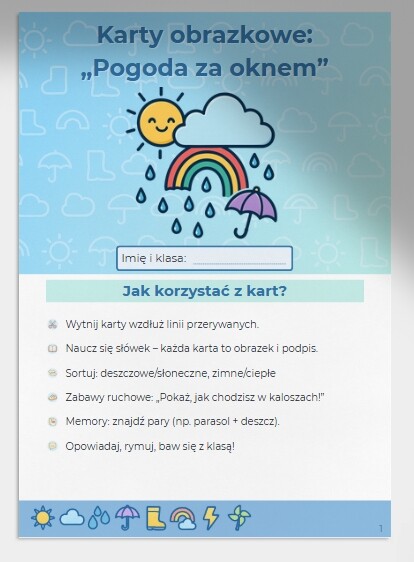 Karty obrazkowe: „Pogoda za oknem”