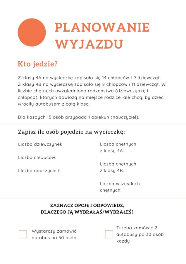 Projekt klasa 4 Planowanie wycieczki