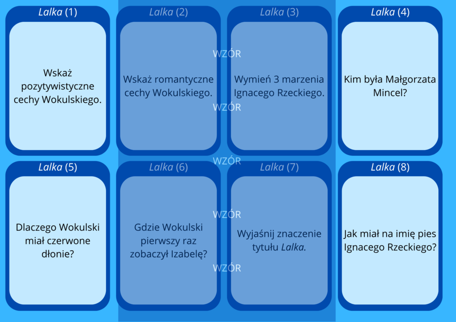 Lalka - fiszki do lektury