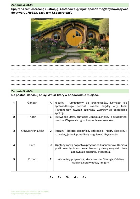 Zestaw lekturowy "Hobbit, czyli tam i z powrotem"