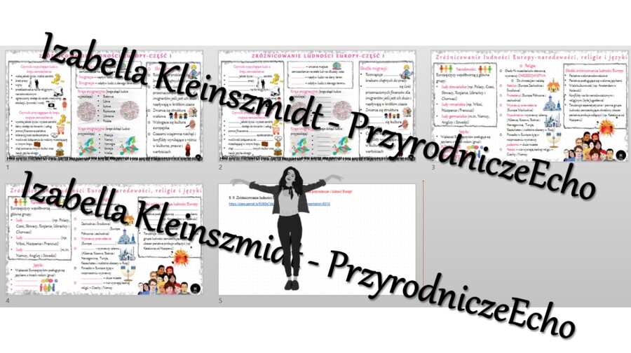 Minizestaw na temat „Zróżnicowanie ludności Europy. Migracje”– sketchnotka + karta pracy w power point + gratisowy link do prezentacji multimedialnej niekomercyjnej wykonanej w genial.ly do indywidualnego pobrania i użycia do celów niekomercyjnych. Geogr