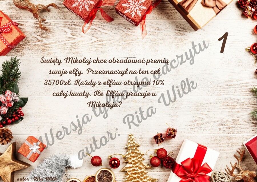 Matematyczny kalendarz adwentowy (klasy 7-8)