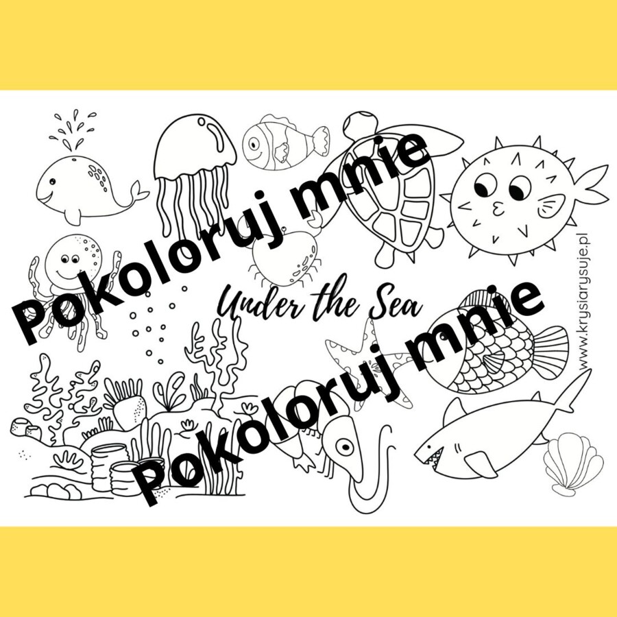 W morzu. Kolorowanka. Under the Sea.