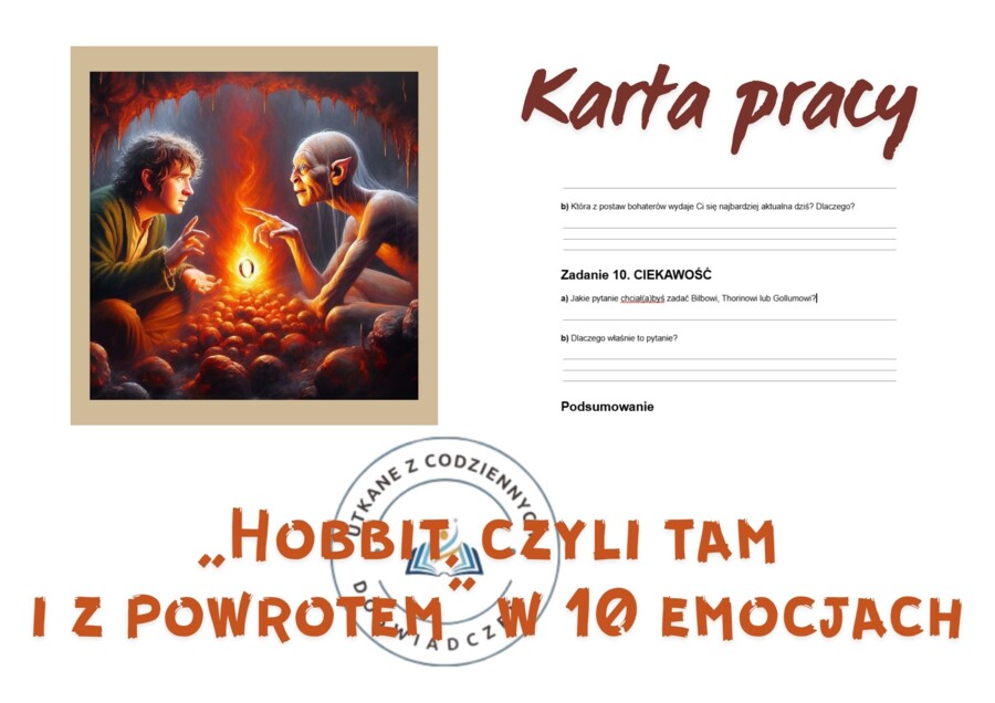 KARTA PRACY – „Hobbit, czyli tam i z powrotem” w 10 emocjach