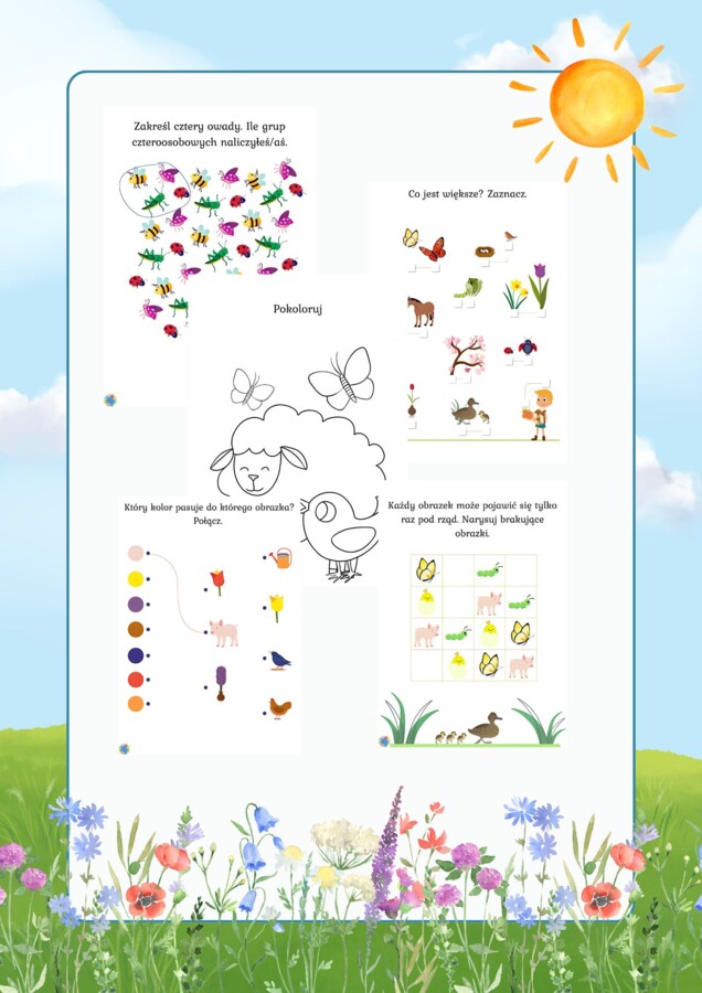 WIOSENNE KARTY PRACY – NAUKA PRZEZ ZABAWĘ DLA PRZEDSZKOLAKÓW!