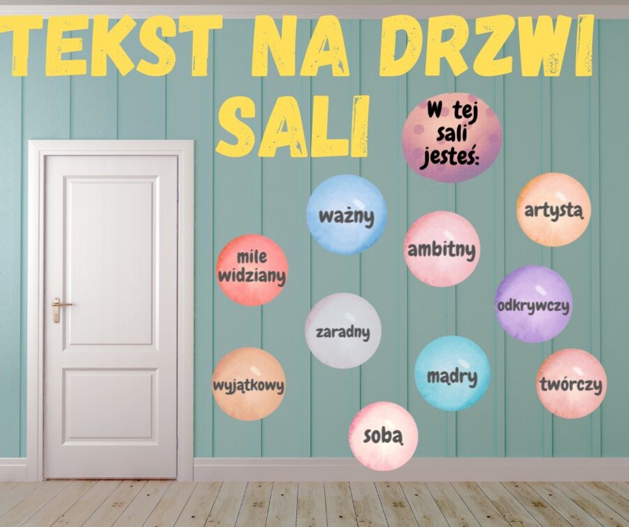 Motywująca dekoracja na drzwi.