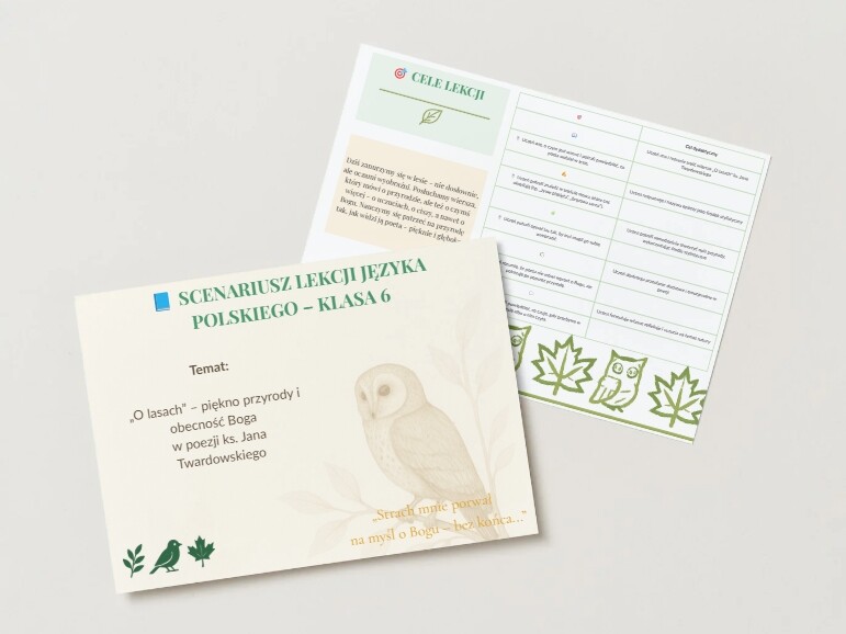 Ks. Jan Twardowski "O lasach". Lekcja języka polskiego. Scenariusz