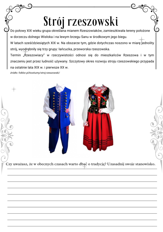 Strój rzeszowski - strój ludowy - folklor