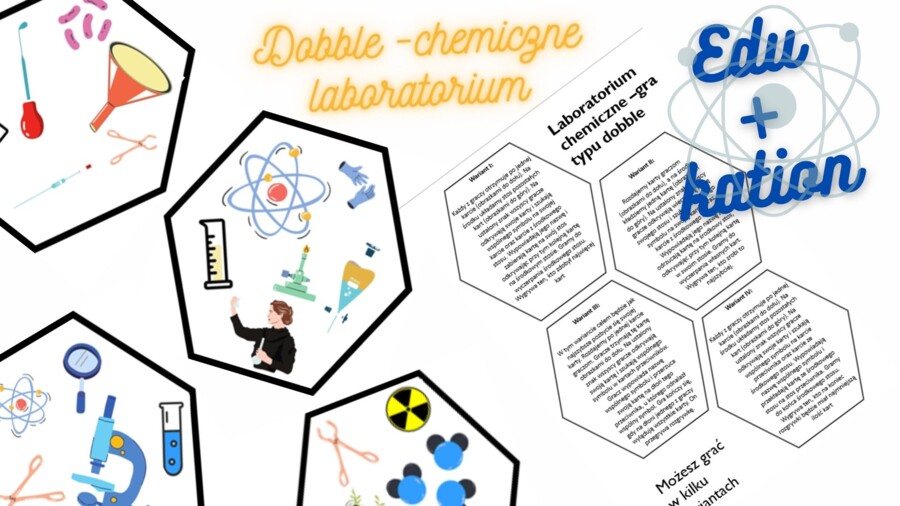 Gra typu dobble-laboratorium chemiczne