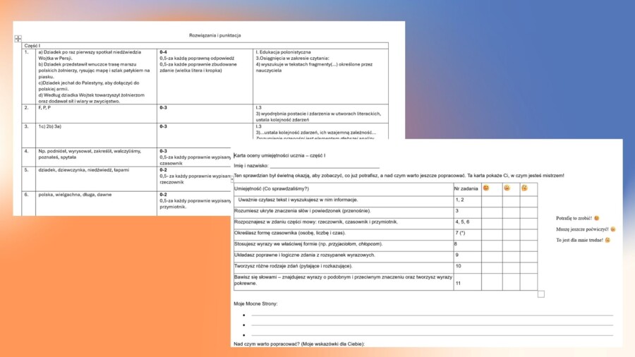 Diagnoza z polskiego na progu 4 klasy - kompletny zestaw