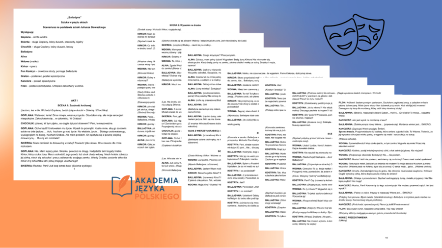 Balladyna scenariusz sztuki w 5 aktach