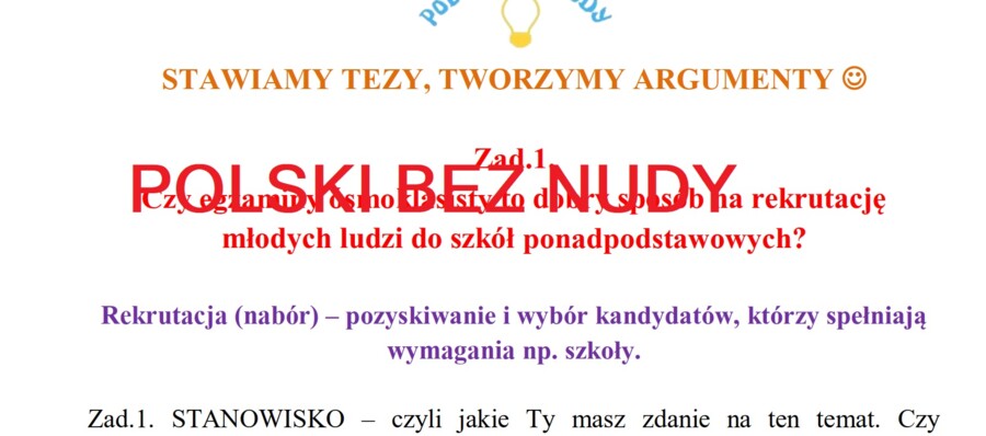 Rozprawka - teza, argumenty