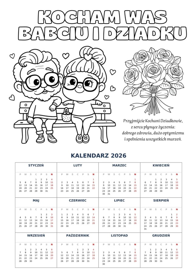 DZIEŃ BABCI I DZIADKA - Z całego serca życzymy Wam - grafika XXL