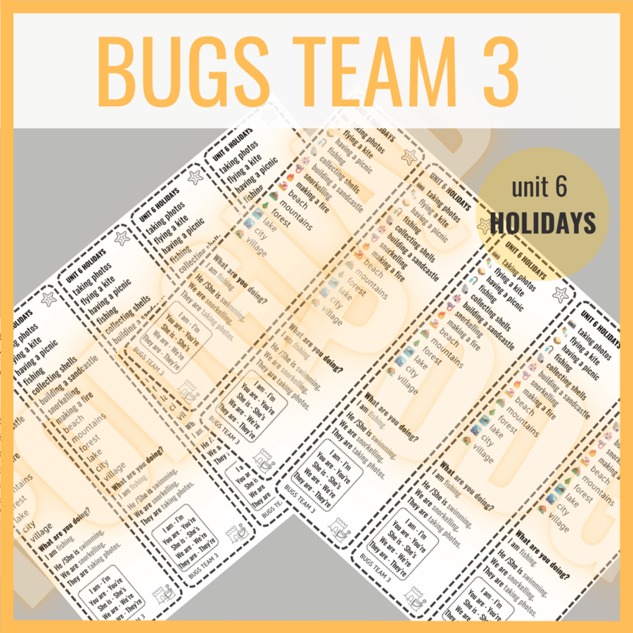 Bugs Team 3 unit 6 HOLIDAYS- zakładki do książki
