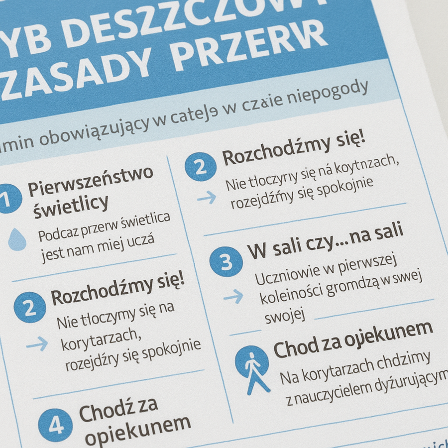 Regulamin „Tryb deszczowy – zasady przerw”