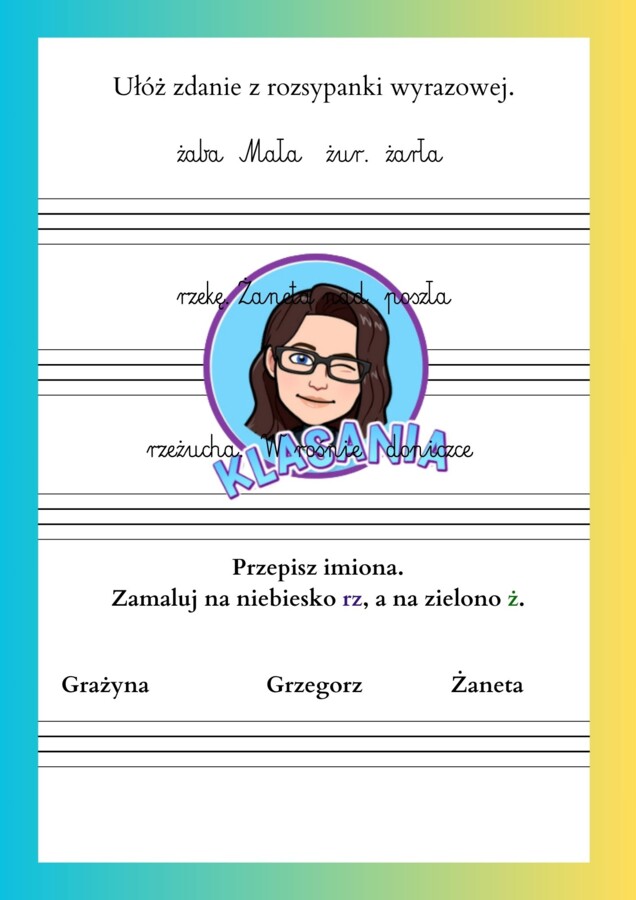 Trzy katy pracy na zajęcia wyrównawcze w klasie 1.