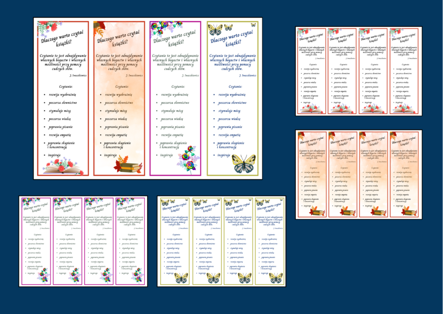 DLACZEGO WARTO CZYTAĆ KSIĄŻKI? - zalety czytania - Dzień Książki – BIBLIOTEKA - zakładki do książek – zakładka – wersja 2