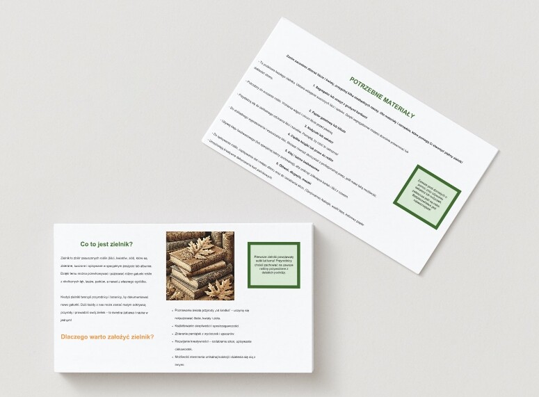 Założenie zielnika (zbieranie liści, suszenie i opisywanie roślin).