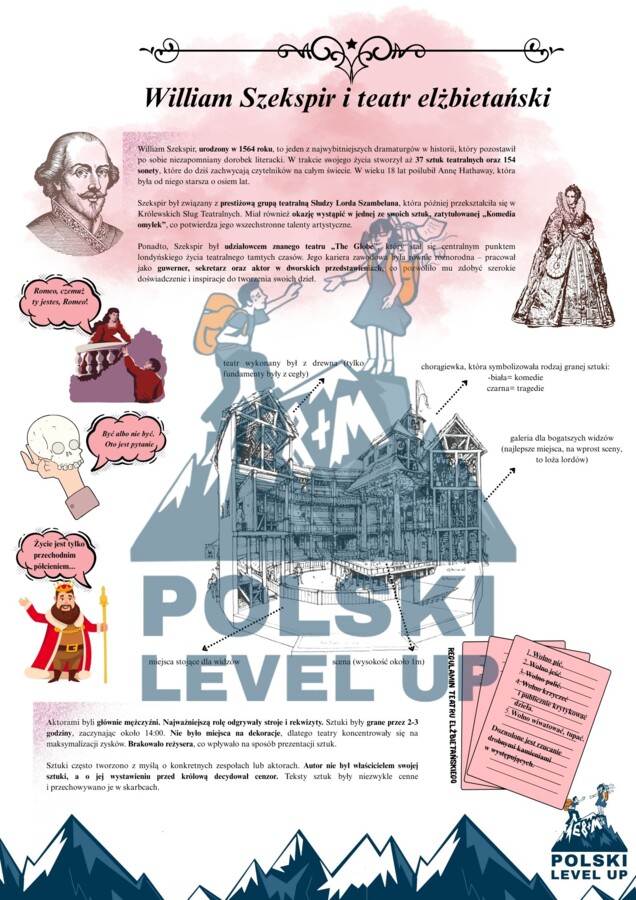 renesans_pakiet 6 elementów (opracowanie epoki+test 31 zadań z kluczem+fiszki+Makbet+test ikonograficzny+kartkówka)_Polski Level Up