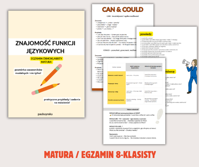 POWTÓRKA CZASOWNIKI MODALNE I NIE TYLKO, EGZAMIN 8-KALASISTY, MATURA, MATURA ANGIELSKI, ENGLISH