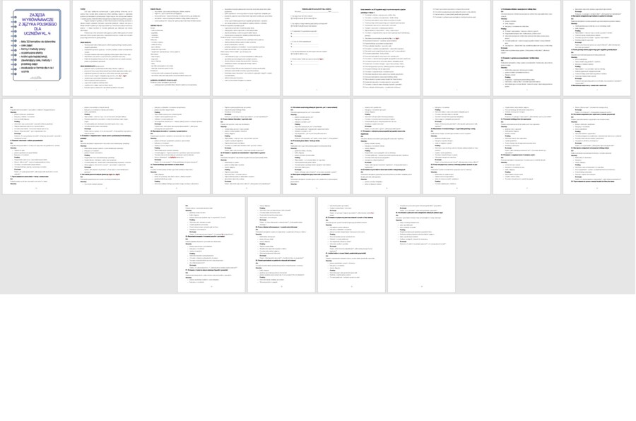 Program zajęć wyrównawczych z języka polskiego dla kl. 4