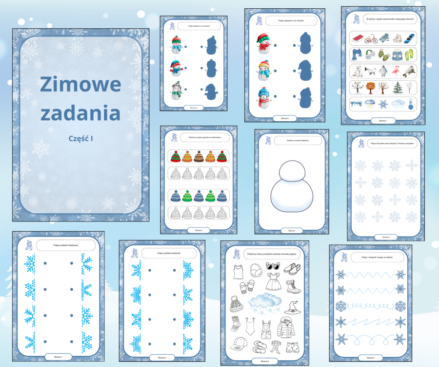 Zimowe karty pracy dla przedszkolaków