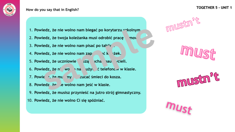 Together 5 Unit 1 - speaking activity