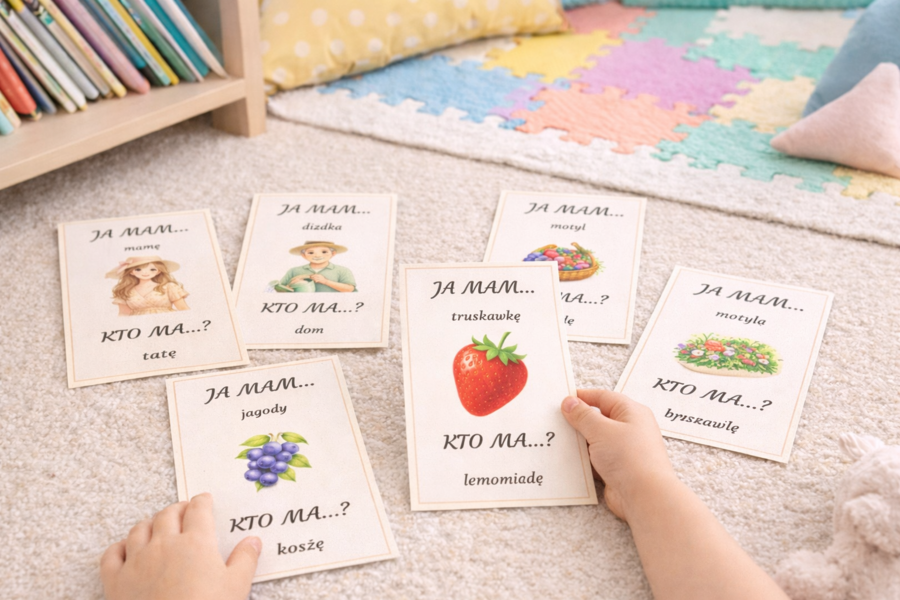 Karty „Ja mam… kto ma…?” – róże, jagody i lato