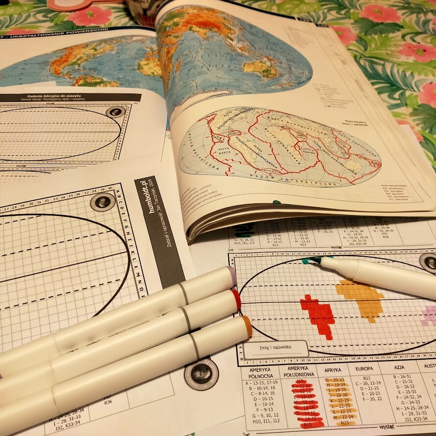 Lądy i oceany - karta pracy