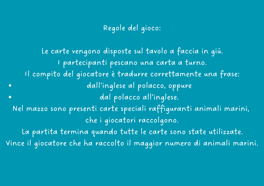 Present Simple /Sea Animals Translation Game – gra językowa (English–Italian)