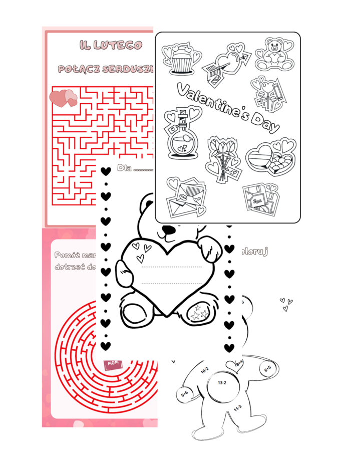 Walentynki - karty pracy