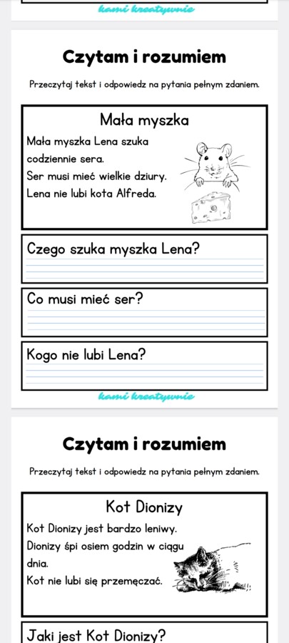 Czytanie ze zrozumieniem - klasa 2