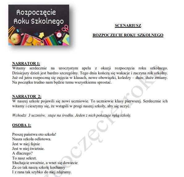 Rozpoczęcie roku szkolnego