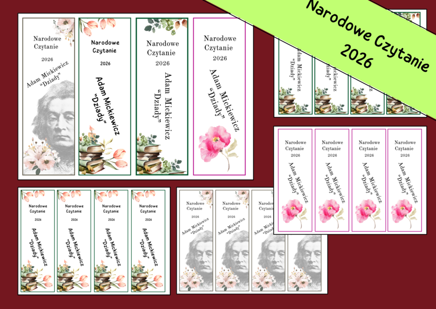 ❤️📖NARODOWE CZYTANIE 2026 zakładki do książek nowoczesne 2