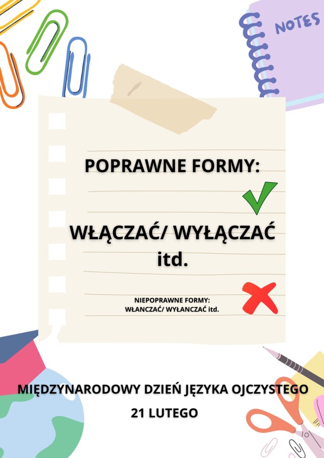 Międzynarodowy Dzień Języka Ojczystego- gazetka szkolna, materiały dodatkowe, lekcja o poprawności językowej