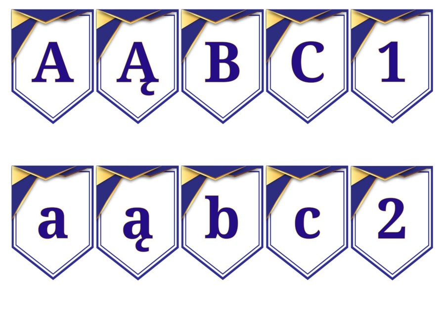 GIRLANDA z polskimi literami i cyframi.