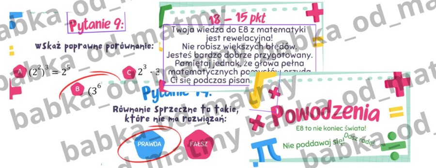 Ostatnia powtórka do E8 z matmy!
