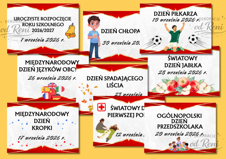 Kalendarz świąt, dni nietypowych i ważnych dat w roku szkolnym 2026/2027