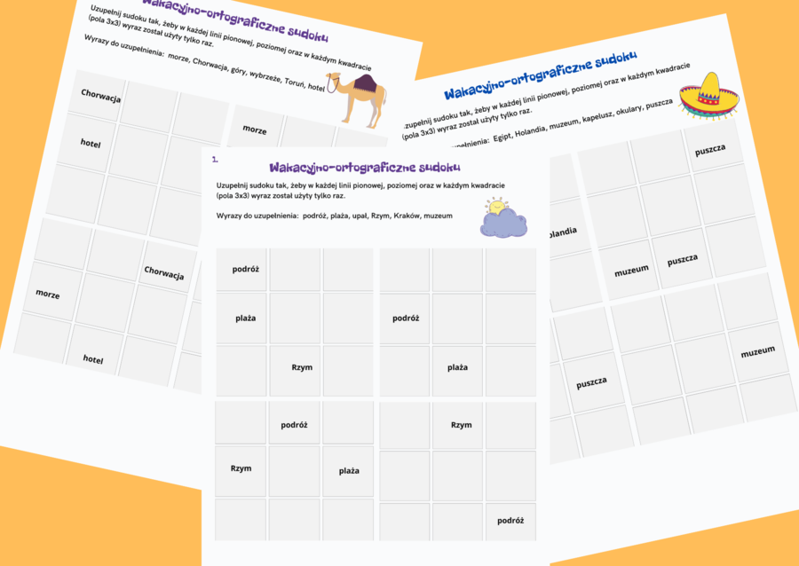 Wakacyjno - ortograficzne SUDOKU