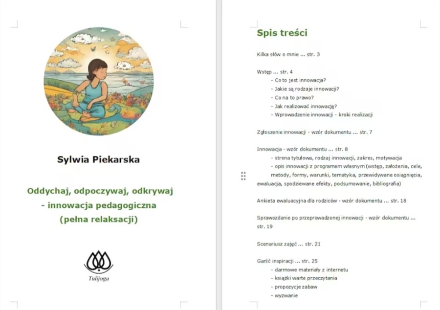 Innowacja Oddychaj, odpoczywaj, odkrywaj + scenariusze