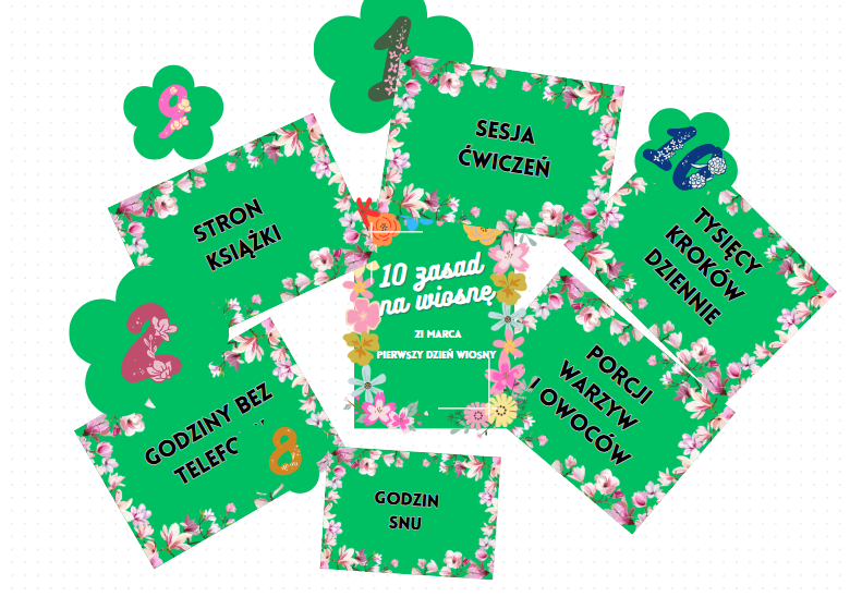 Gazetka wiosenna -10 zasad na wiosnę
