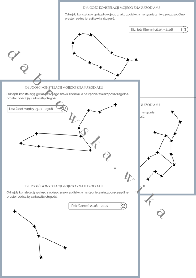 Długość konstelacji mojego znaku zodiaku