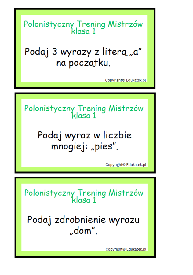 Polonistyczny trening mistrzów - klasa 1